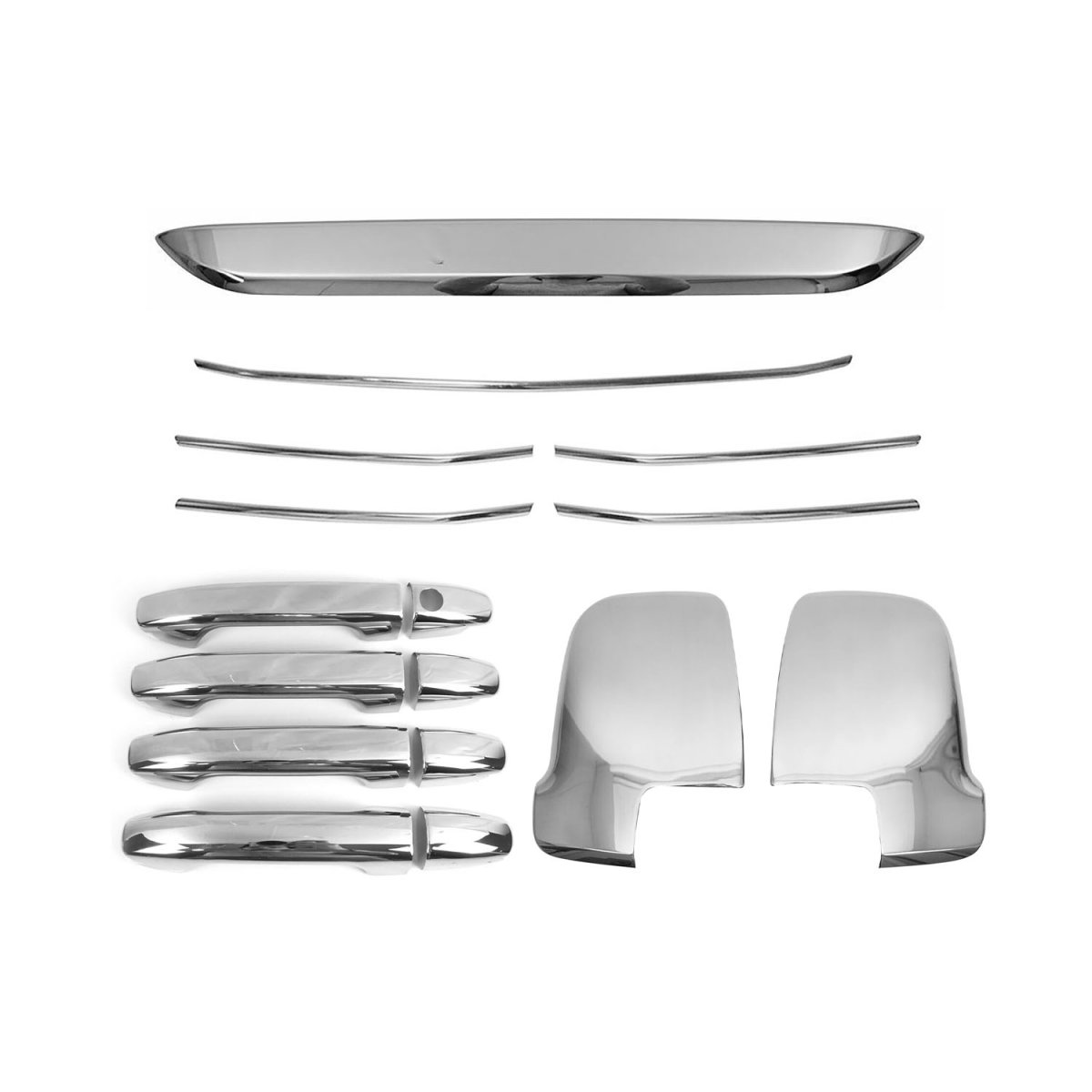 Mercedes Sprinter Chrome Kit - Omac - Door Handle Cover + Tailgate Handle Cover + Mirror Cover + Front Grill - Chrome - 2018 Mercedes Sprinter Chrome Kit - Omac - Door Handle Cover + Tailgate Handle Cover + Mirror Cover + Front Grill - Chrome - 2018